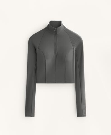 Oysho Топ Comfortlux с длинными рукавами, темный антрацит