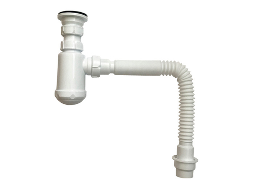 Сифон для мойки/раковины, в комплекте с гибкой трубой, 1 1/2"х40мм, труба 40х40/50, (шт.)