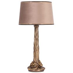 Настольная лампа Нимфея Бронза с абажуром Тюссо Капучино