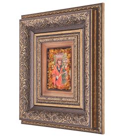 AMB-05/ 7 Икона Божией Матери «Споручница грешных» (с янтарной крошкой) H-22см