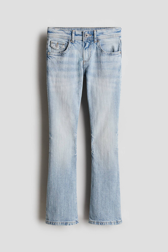 H&M Джинсы Flared Leg с заниженной талией, голубой