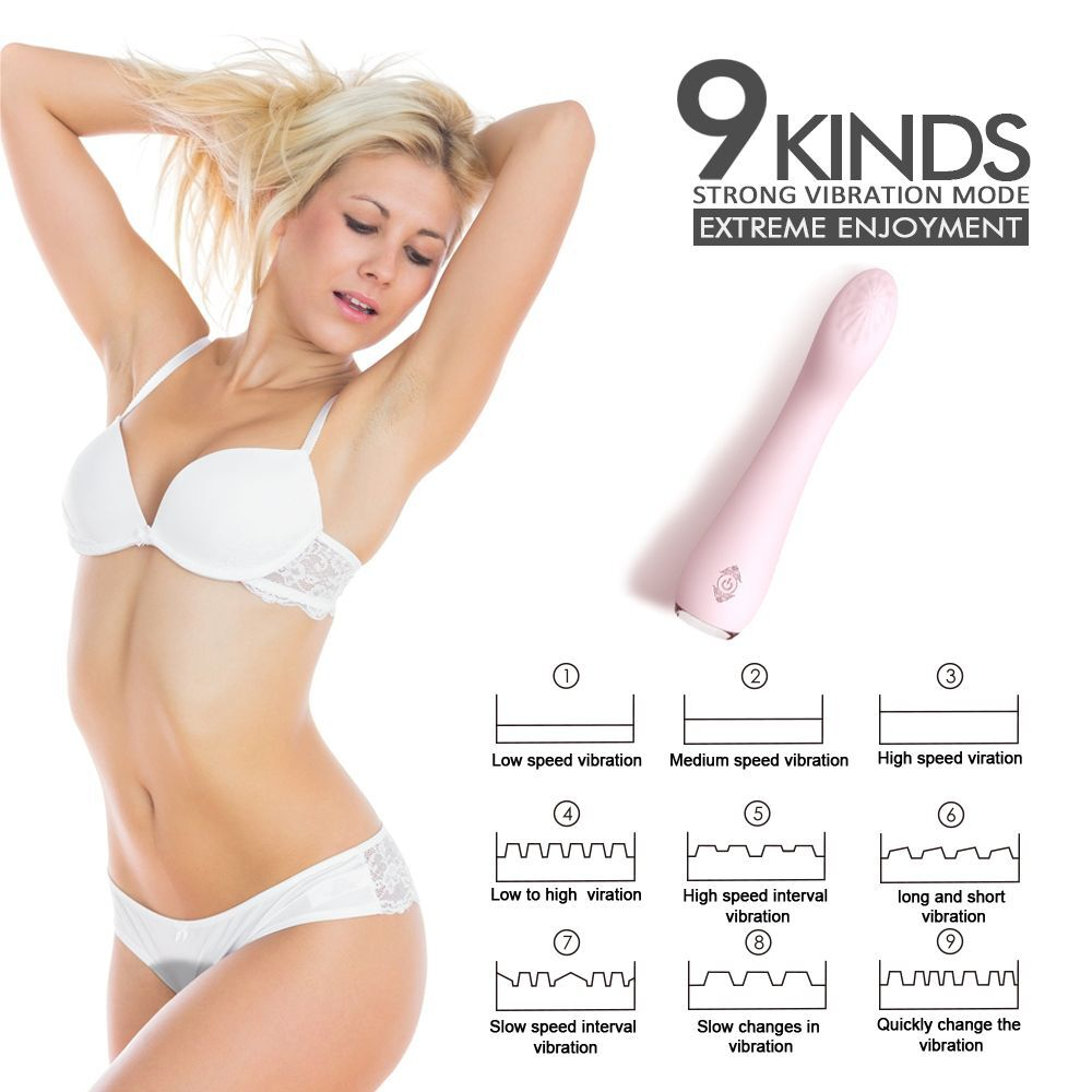 Нежно-розовый вибратор LISA с рельефной головкой - 19,3 см. (Цвет: нежно-розовый)