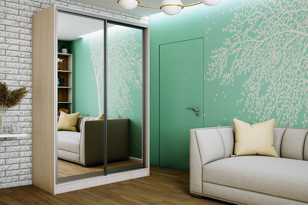 Шкаф-купе Тринити 7 1,35 м, Сандал светлый