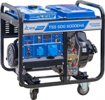 Генератор дизельный с воздушным охлаждением ТСС SDG 6000EHA открытая 077014