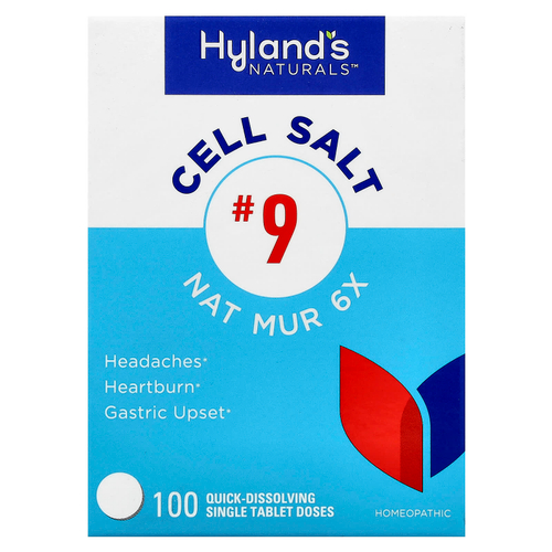 Hyland's Naturals, Cell Salt # 9, Nat. Mur 6X, 100 быстрорастворимых отдельных таблеток