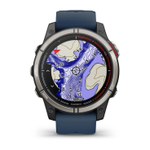 Умные часы Garmin Quatix 7 Pro Amoled Sapphire титановый с темно синим силиконовым ремешком