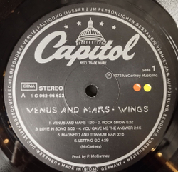 Винтажная виниловая пластинка LP Paul McCartney Wings Venus And Mars (Germany 1975)