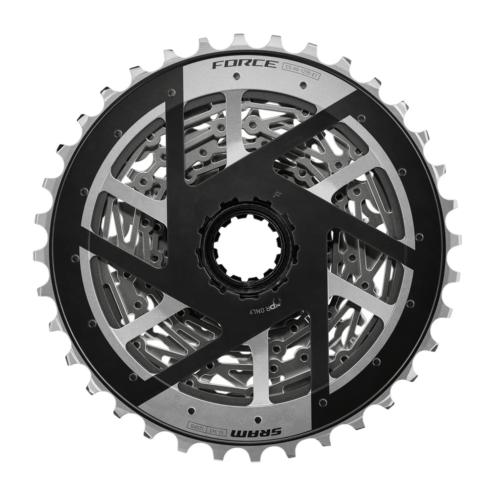 Кассета SRAM FORCE XG-1270, 12 speed (12 скоростей), E1, Silver (серебряный)