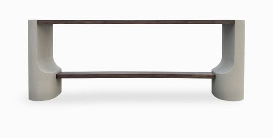 Консоль Etmo 180х40 цвет серый/орех