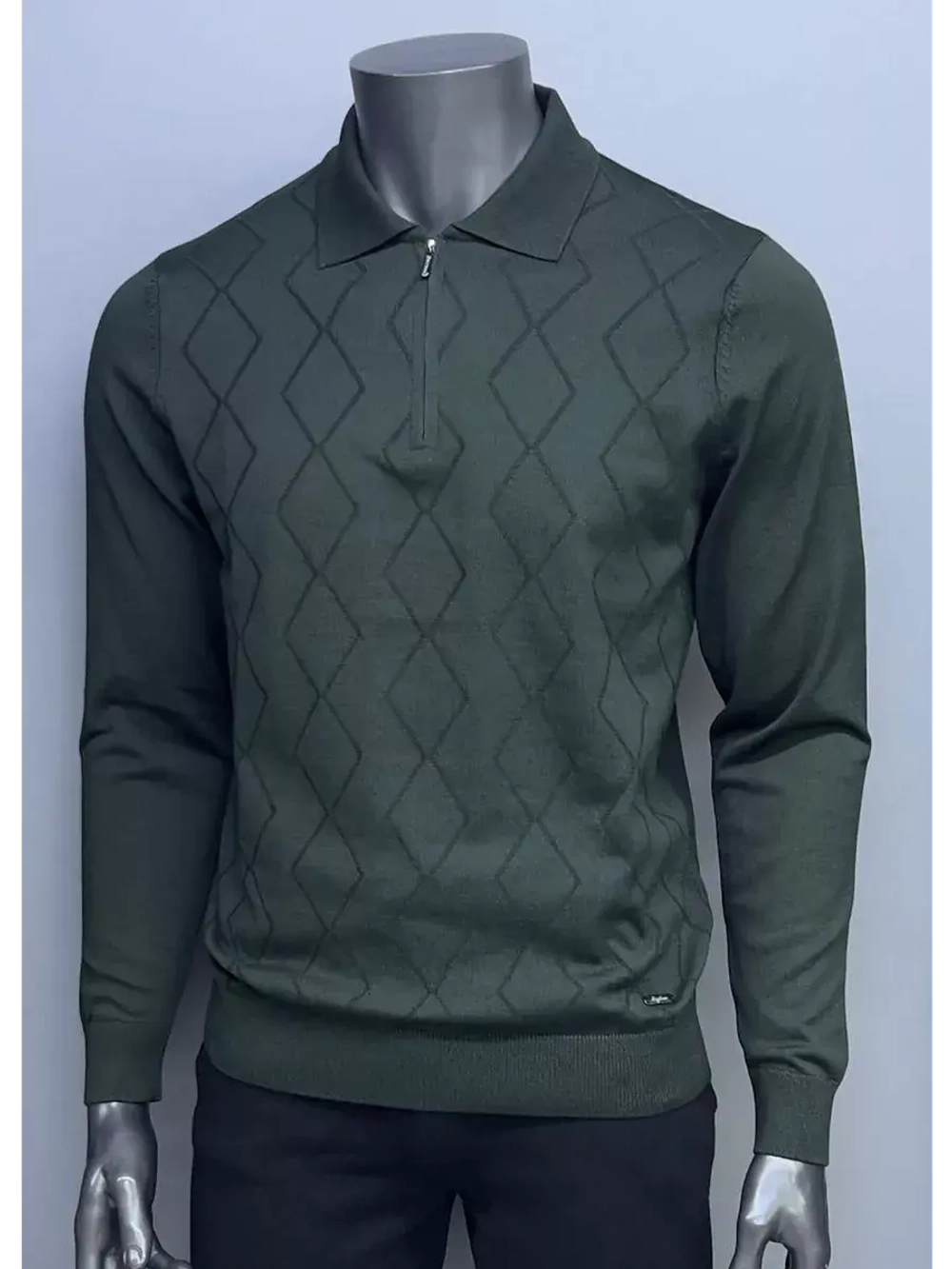 Лонгслив мужской, Поло с длинным рукавом