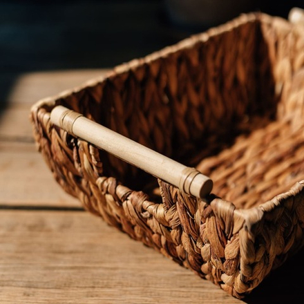 Корзина с ручками "Золотистый колос", Д390 Ш290 В130, песочный Shan-09