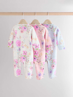 Комбинезон / Cлип для малышей Next E18-358, 3 шт., Молочный, Розовый, Светло-голубой