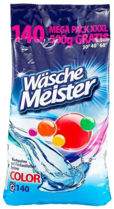 Wasche Meister Waschpulver Color Стиральный порошок для цветных тканей 10,5 кг на 140 стирок в мягкой упаковке