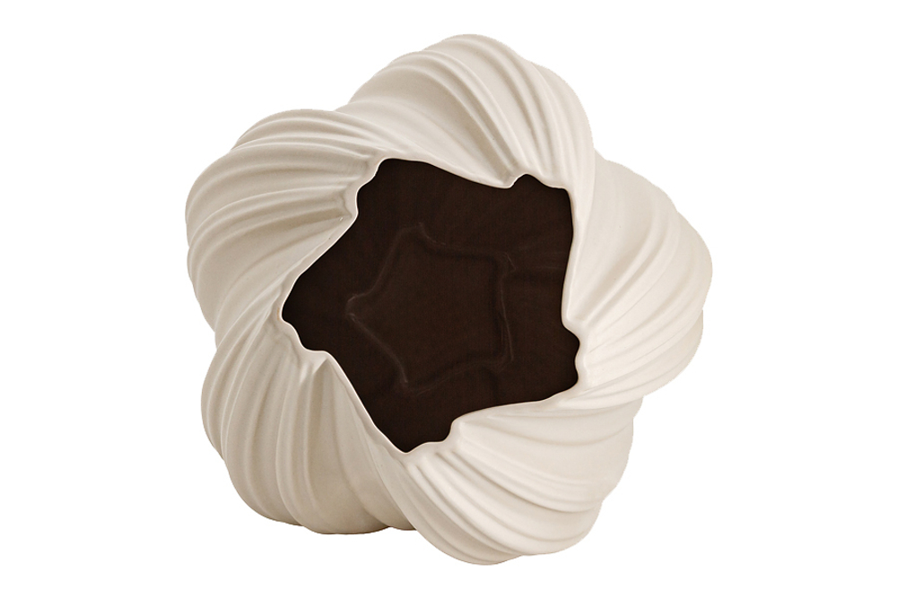 Ваза для цветов 28.5см Home & Style Волны Ariel серо-бежевая