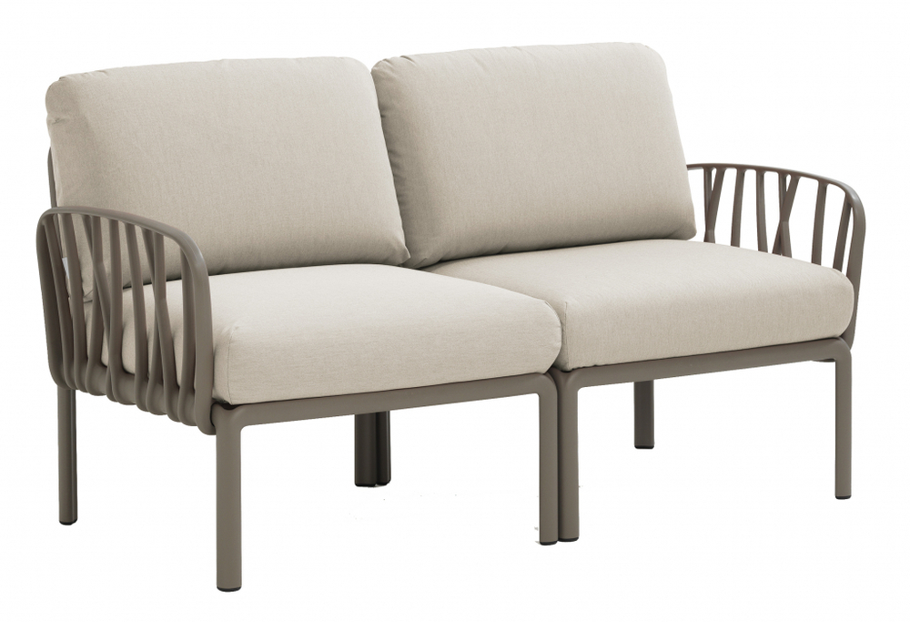 Диван пластиковый с подушками Nardi Komodo 2, тортора, панама