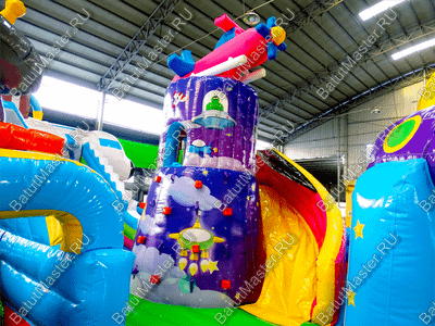 Коммерческий батут "Космические зверята" 14*7*6 м