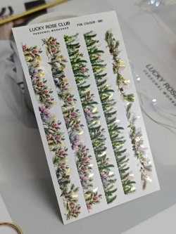 Lucky Rose Слайдеры наклейки для длинных ногтей 390