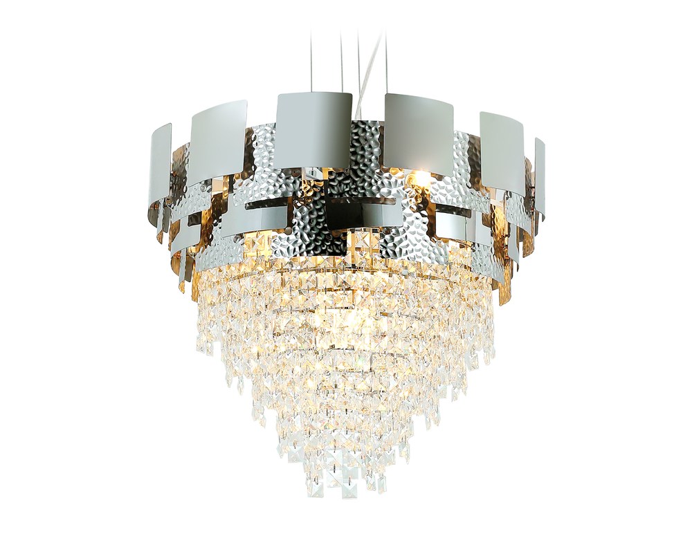 Подвесная хрустальная люстра TR5242/9 SL/CL серебро/прозрачный E14/9 max 40W D600*840