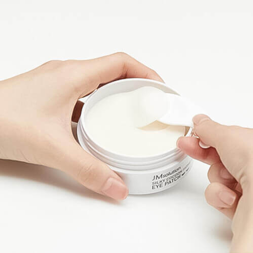 Гидрогелевые патчи с протеинами шёлка JMsolution Silky Cocoon Home Esthetic Eye Patch