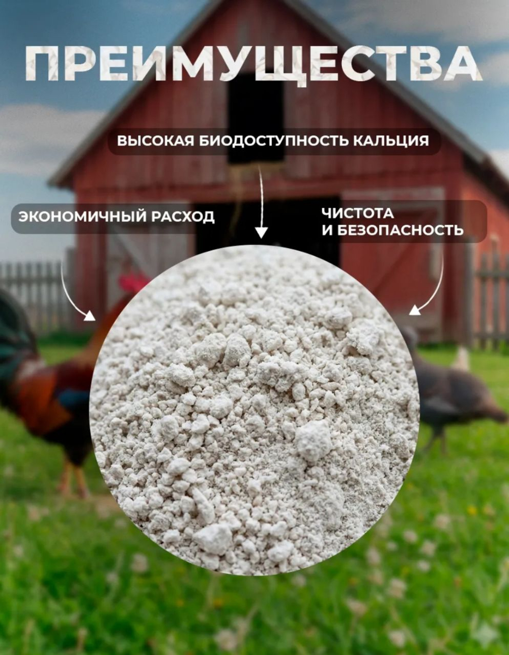 Известняковая крупка для птиц и грызунов, 1 кг