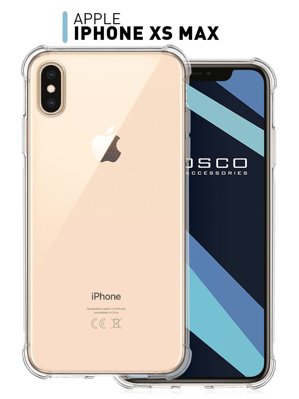 Чехол ROSCO для Apple iPhone XS Max оптом (арт. IPXSM-HARD-TPU-TRANSPARENT)