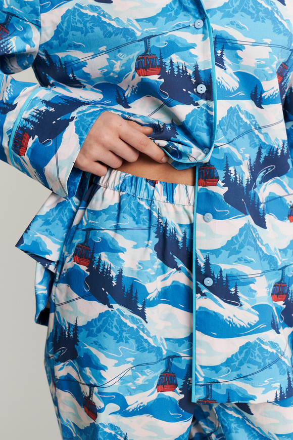 Брюки с кантом из сатина - горы