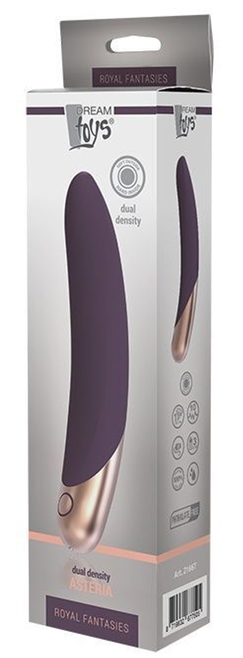 Фиолетовый вибромассажер ASTERIA - 21 см.