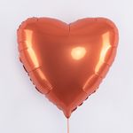 F Шар Сердце 18'' / 46 см, Оранжевый сатин (БГ-15)