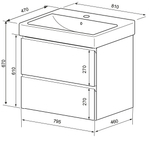 Комплект Azario тумба Мила 80 810х470х670 подвесная с раковиной Monte tx 80 белый матовый (CS00080142)