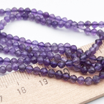 Аметист граненый бусины, размер около 3,4-3,5 мм, цена за отрезок 19 см (1/2 нити)