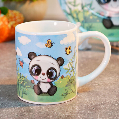 Набор детской посуды 3 предмета "Панда и бабочки"