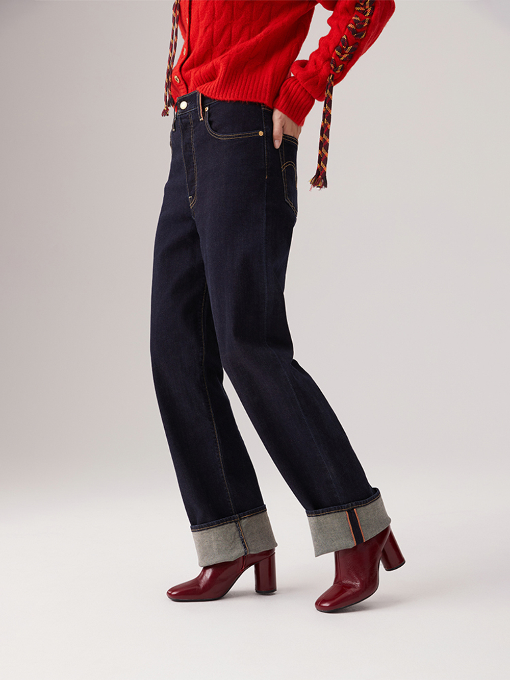 Женские прямые джинсы с завышенной талией Ribcage Straight 79078-0042, Ограниченная серия