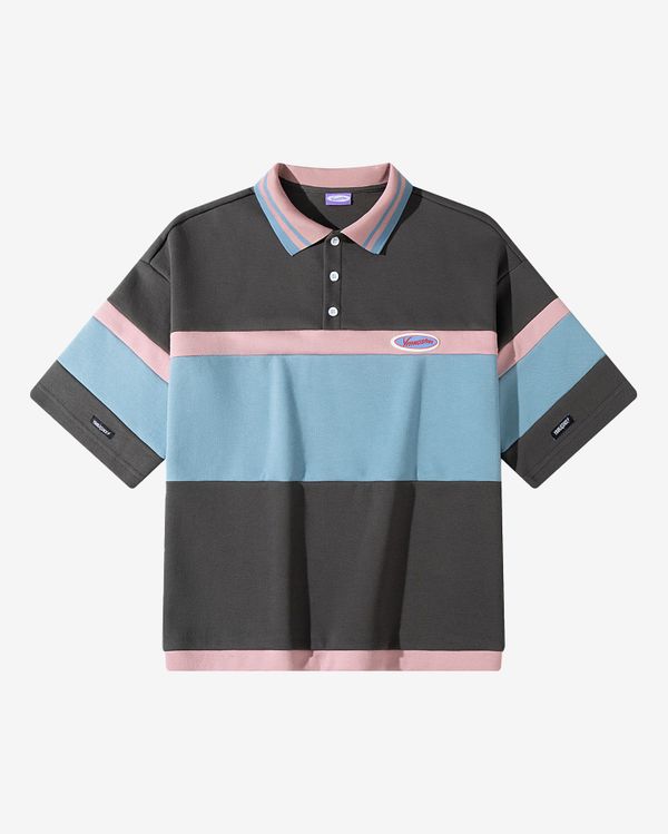 Поло темно-коричневый/лиловый/пыльно-синий - фото 1