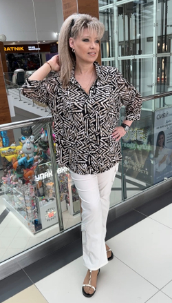 Рубашка-туника с принтом "соломка"