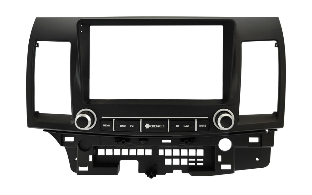 Комплект рамки с разъёмами 9" Mitsubishi Lancer X 2007-2014 с кнопками и крутилками - Car-Smart 7204-9K