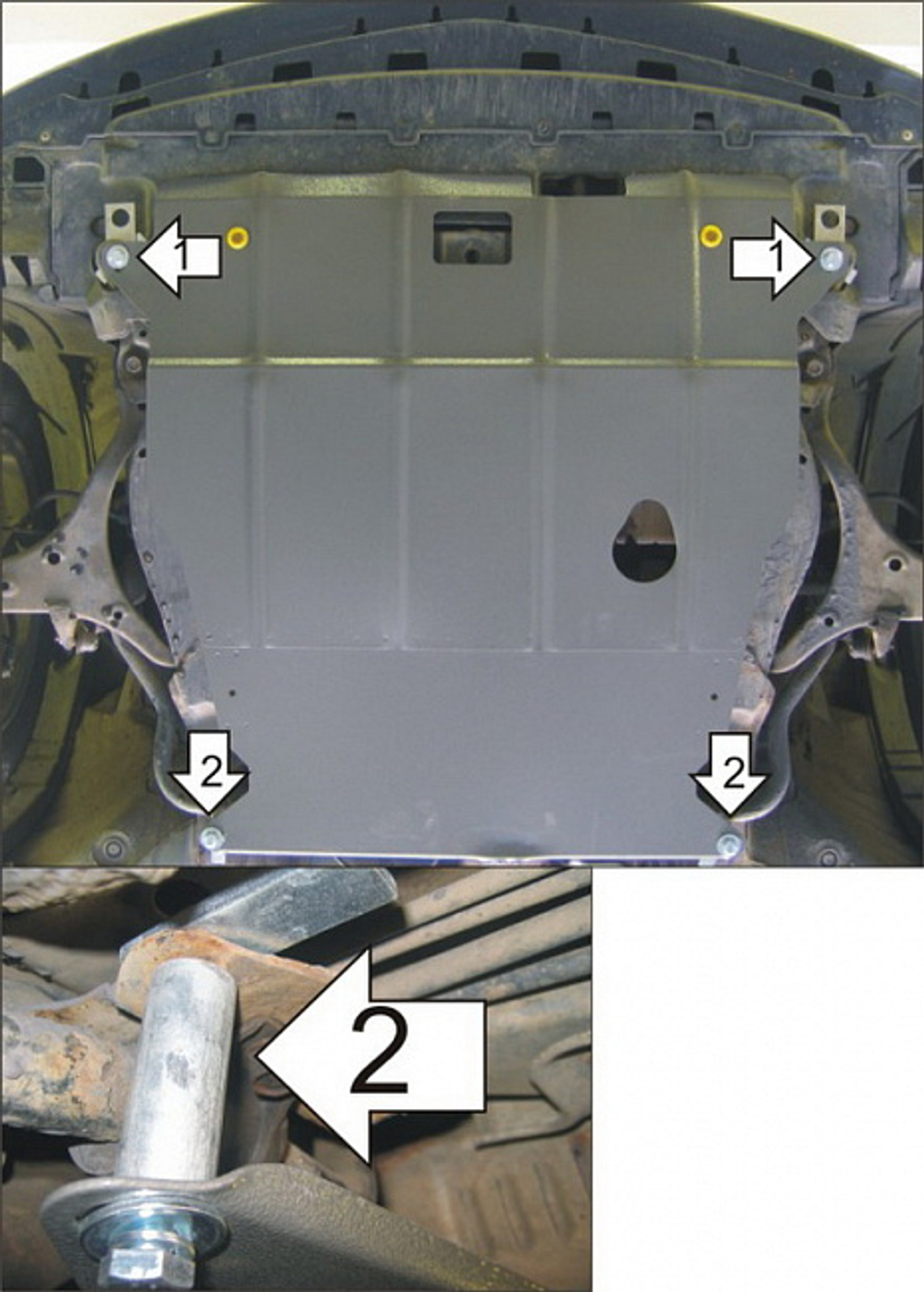 Защита картера Двигателя, КПП. 2 мм, Сталь. для Honda Civic VII 2001-2005 MOTODOR.00810