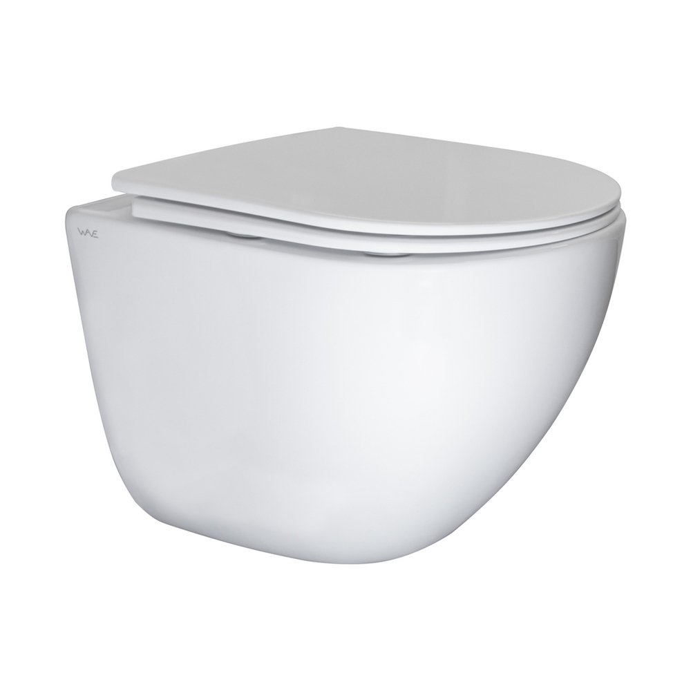 Унитаз подвесной безободковый WAVE RONDO Tornado3.0 сид. дюропласт, м/л, быстр, БЕЛЫЙ глянец (XL)