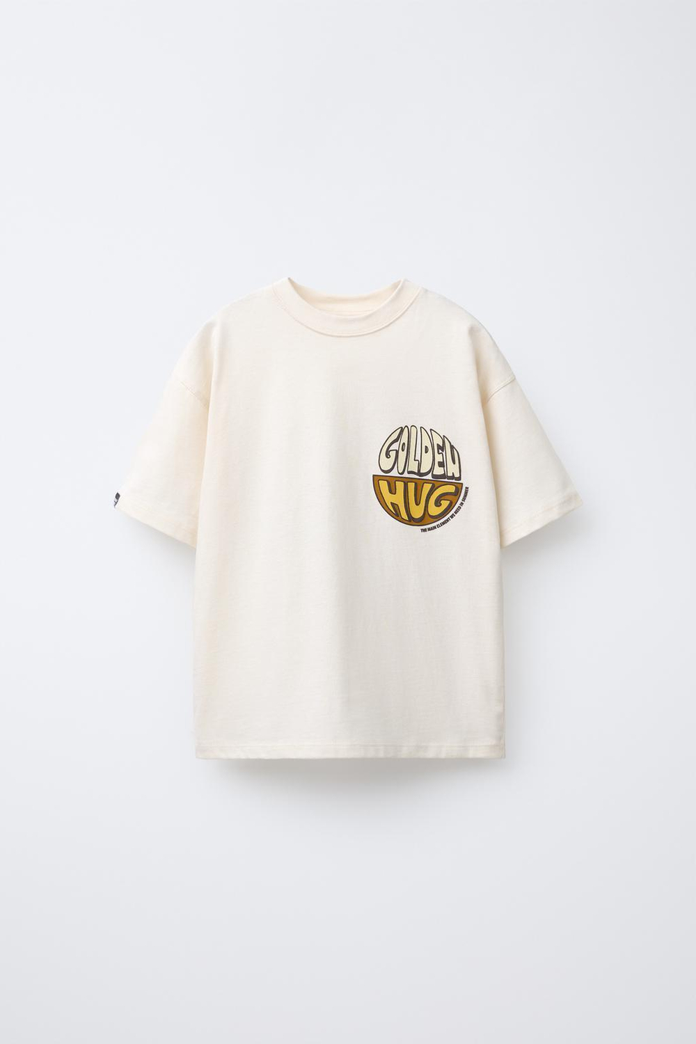 ZARA ФУТБОЛКА С РЕЛЬЕФНОЙ НАДПИСЬЮ, ЭКРЮ