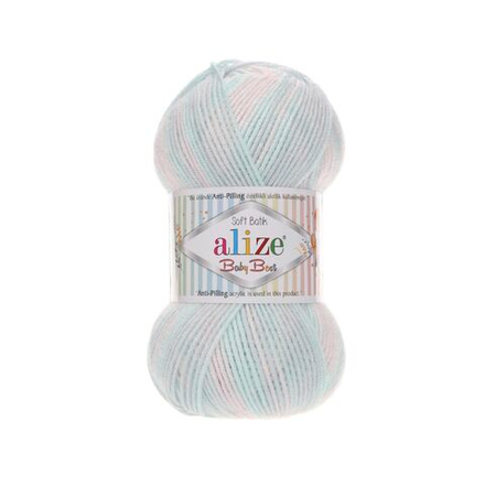 Беби бест батик (Baby best batik) пряжа Alize 10% бамбук 90%акрил 5х100г/240м 6623 св.розовый-св.голубой