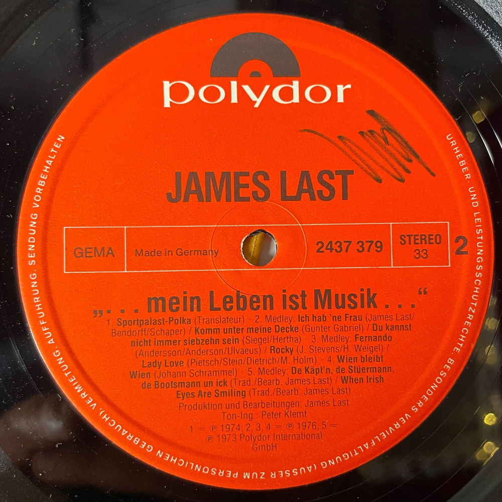 Винтажная виниловая пластинка LP Джеймс Ласт, James Last, Mein Leben Ist Musik (Germany 1976)