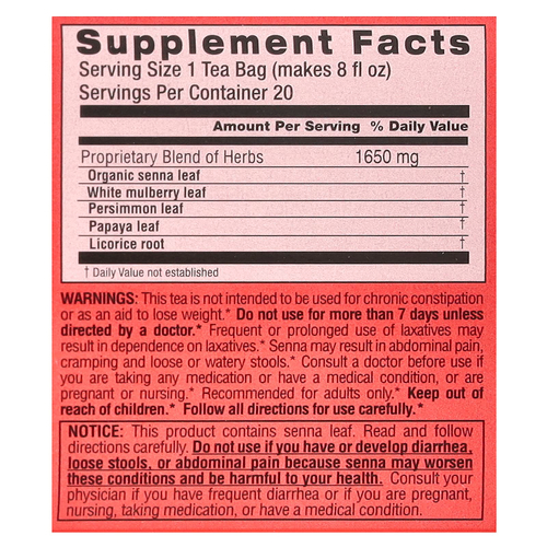 Triple Leaf Tea, Super Slim, травяной чай, без кофеина, 20 чайных пакетиков, 33 г (1,16 унции)