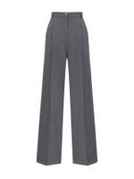 Брюки костюмные из крепа в полоску, серый