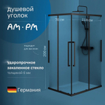 Душевой уголок AM.PM Func 120x80 W84G-403-12080-BТ профиль Черный матовый стекло прозрачное