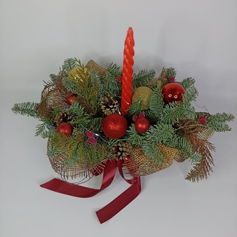 Новогодняя композиция Красная свеча