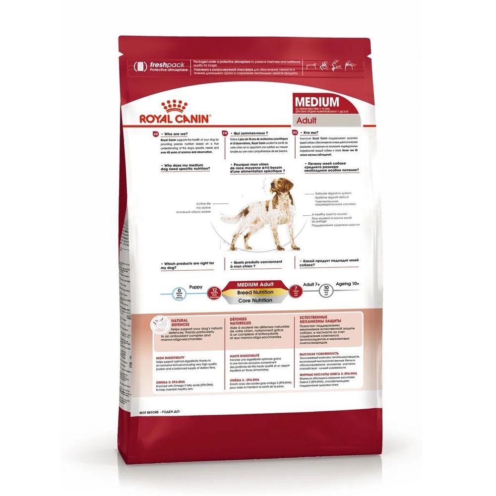 Сухой корм Royal Canin Medium Adult для взрослых собак средних размеров от 12 месяцев до 7 лет Сухой корм Royal Canin Medium Adult для взрослых собак средних размеров от 12 месяцев до 7 лет