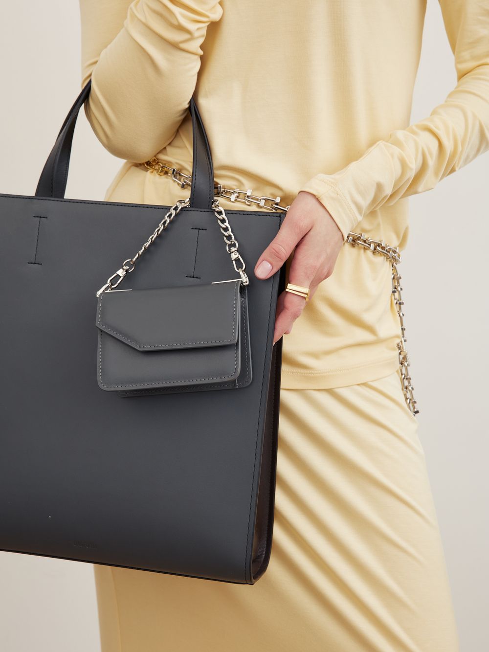 ШОППЕР БОЛЬШОЙ ЧЕРНЫЙ|ГРАФИТ|Т.КОРИЧНЕВЫЙ