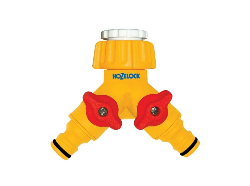 Коннектор для крана двойной 1/2"/3/4" 12,5мм и 19мм HoZelock 2256