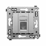 Компьютерная розетка RJ-45 в стену, кат.5e одинарная,"Avanti","Закаленная сталь"