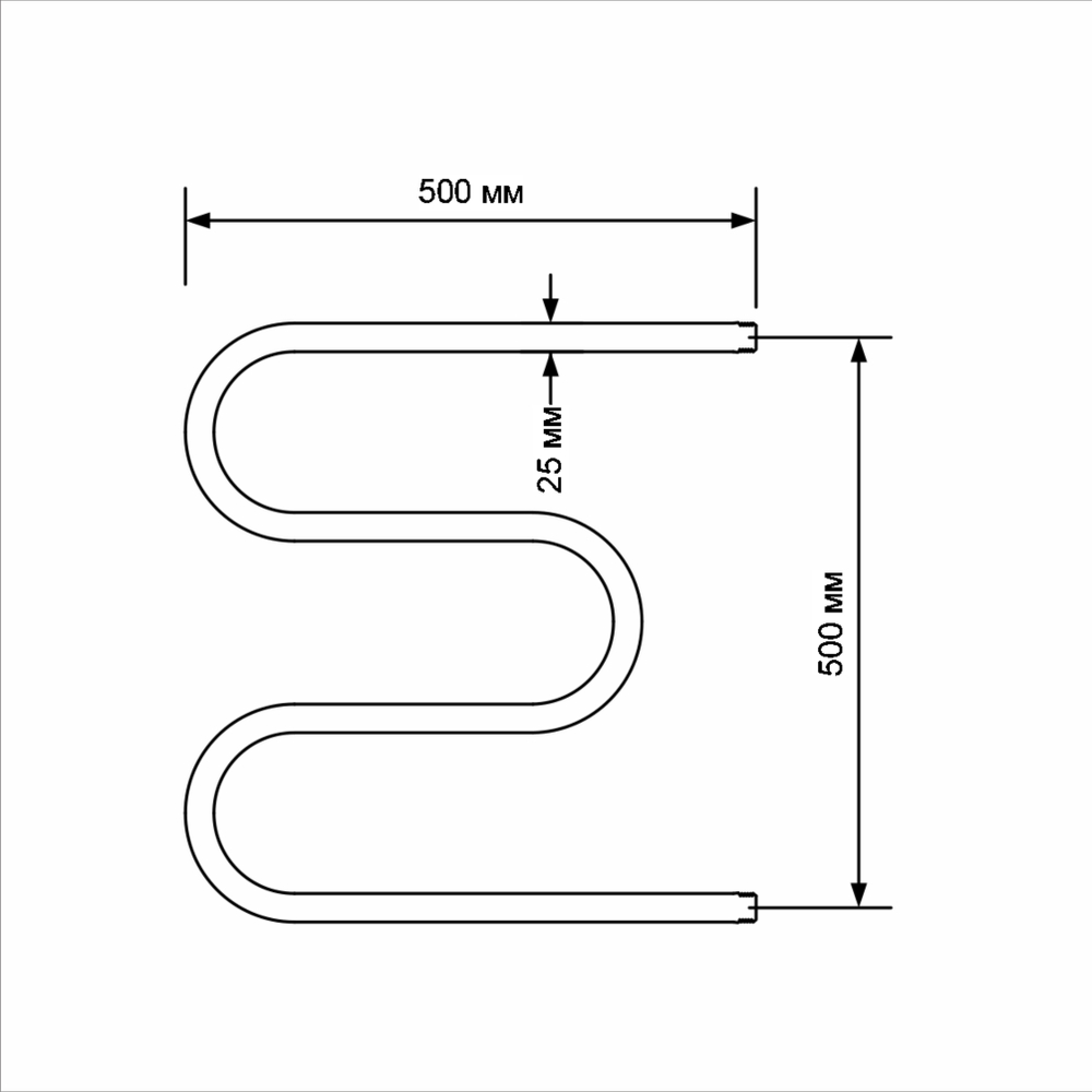 Полотенцесушитель MIXLINE SIMPLE M 50х50 3/4''