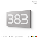 Номер на дверь 383, табличка на дверь для офиса, квартиры, кабинета, аудитории, склада, серая 120х70 мм, Айдентика Технолоджи